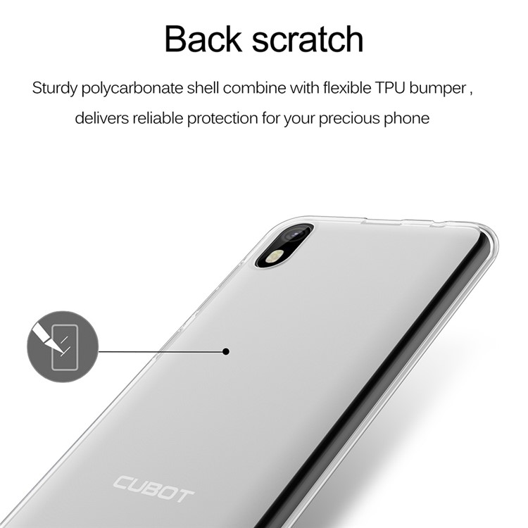 Shockproof Matte Clear TPU Phone Shell for Cubot J5 2019 - Transparent-7