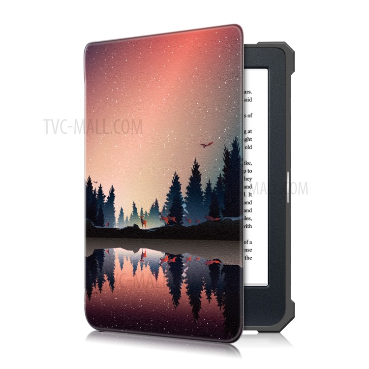 Pattern Printing Stand PU Leather Smart Case for Kobo Nia - Forest Scenery-4