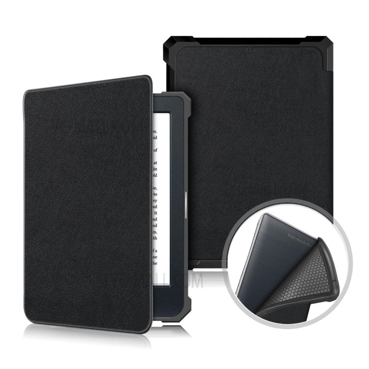 PU Leather Stand Wake/Sleep Protective Cover for Kobo Nia - Black-1