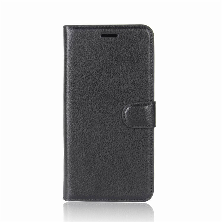 Litchi Skin PU Leather Wallet Stand Phone Case for Cubot Max - Black-2
