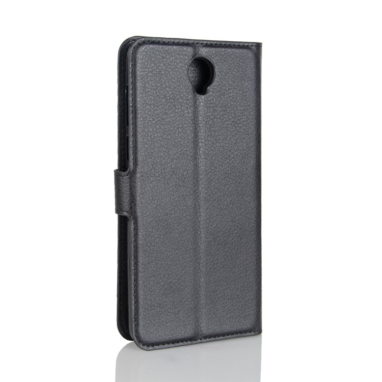 Litchi Skin PU Leather Wallet Stand Phone Case for Cubot Max - Black-6