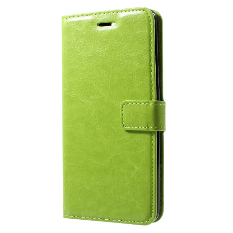 Crazy Horse Folio Flip Leather Wallet Stand Mobile Shell for Nokia 5 - Green-3