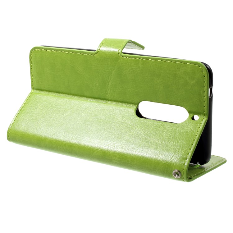 Crazy Horse Folio Flip Leather Wallet Stand Mobile Shell for Nokia 5 - Green-4