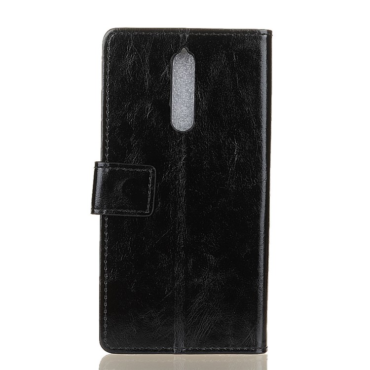 Crazy Horse Leather Phone Case with Card Slots for Nokia 8/9 - Black-2
