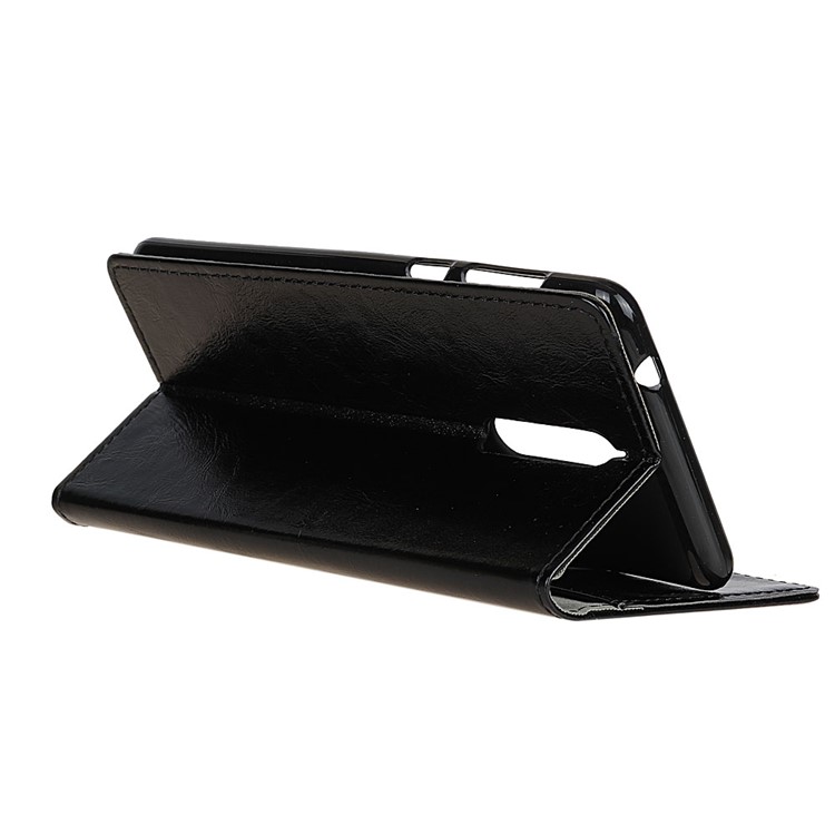 Crazy Horse Leather Phone Case with Card Slots for Nokia 8/9 - Black-5