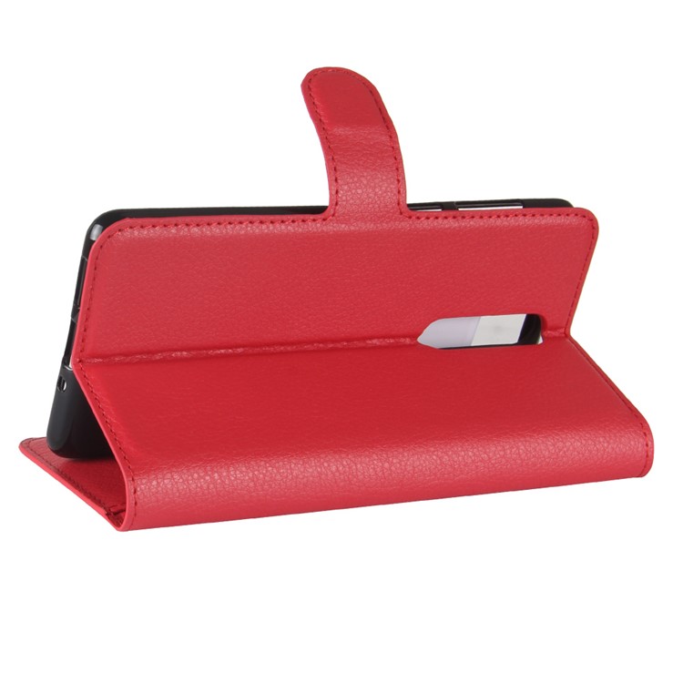 Litchi Skin Wallet Leather Magnetic Protective Case for Nokia 8 - Red-5