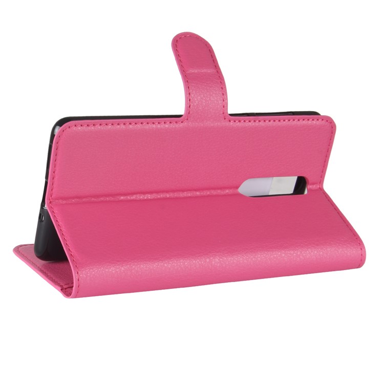 Litchi Skin Wallet Leather Magnetic Protective Shell for Nokia 8 - Rose-5