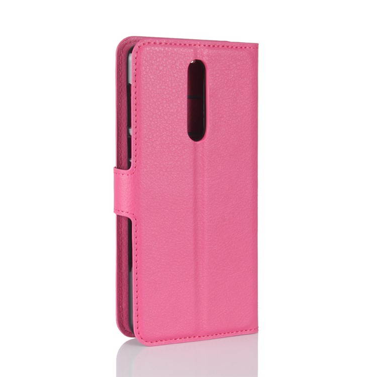 Litchi Skin Wallet Leather Magnetic Protective Shell for Nokia 8 - Rose-6