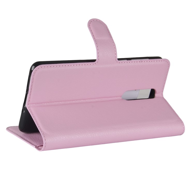 For Nokia 8 Litchi Skin Wallet Leather Magnetic Protective Case - Pink-5