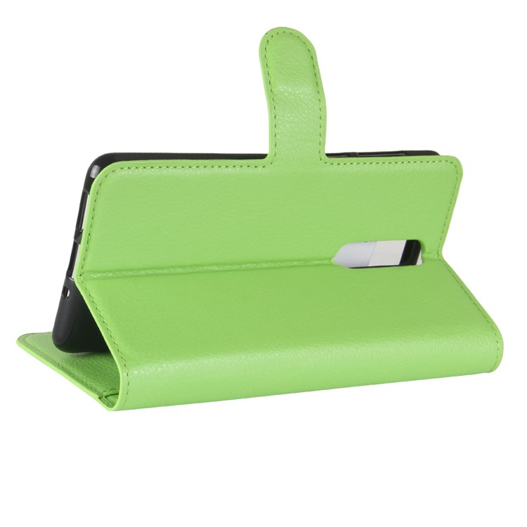 For Nokia 8 Litchi Skin Wallet Leather Magnetic Protective Cover - Green-5