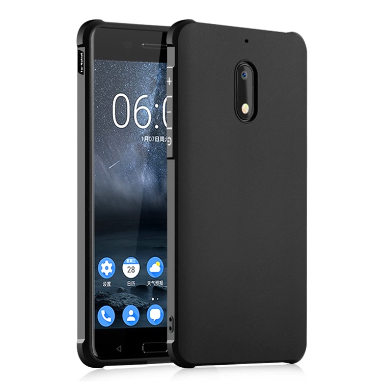 All-wrapped Drop-proof TPU Mobile Phone Case for Nokia 6 - Black-1