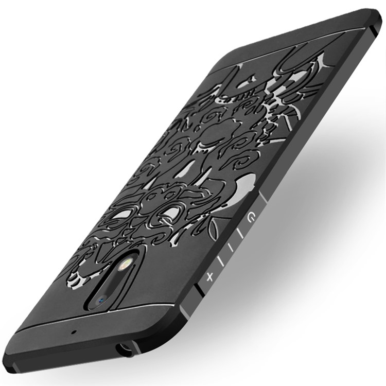 All-wrapped Drop-proof TPU Mobile Phone Shell for Nokia 6 - Dragon / Black-2