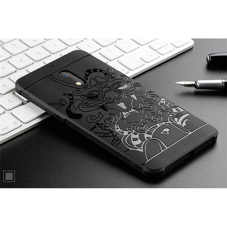 All-wrapped Drop-proof TPU Mobile Phone Shell for Nokia 6 - Dragon / Black-3