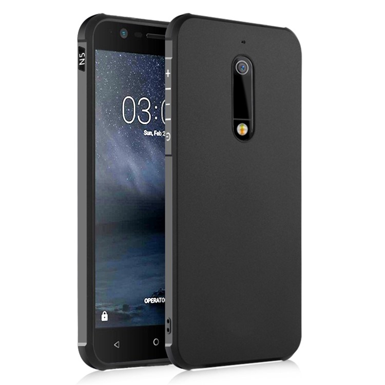 All-wrapped Drop-proof TPU Mobile Phone Case for Nokia 5 - Black-1
