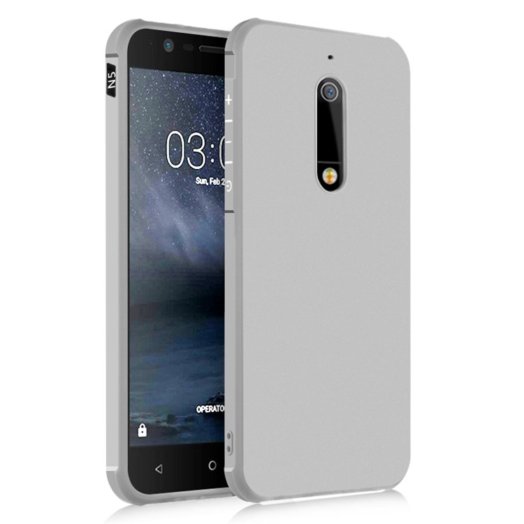 All-wrapped Drop-proof TPU Mobile Phone Case Shell for Nokia 5- White-1