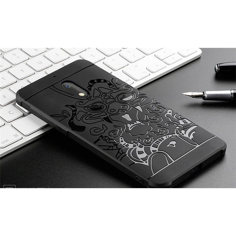 All-wrapped Drop-proof TPU Phone Case Accessory for Nokia 5 - Dragon / Black-2