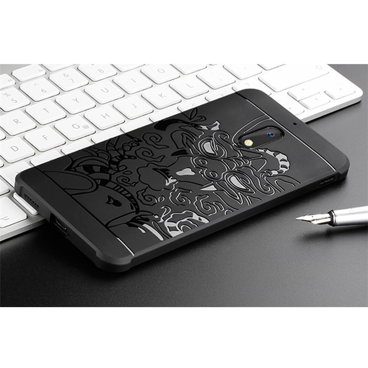 All-wrapped Drop-proof TPU Phone Case Accessory for Nokia 5 - Dragon / Black-3