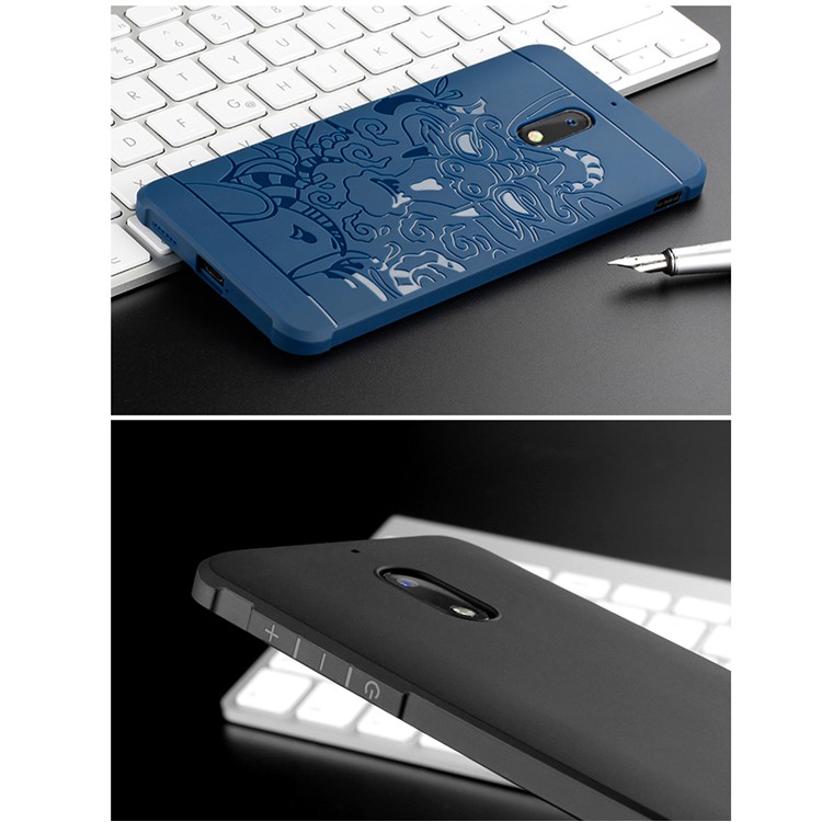All-wrapped Drop-proof TPU Mobile Phone Shell for Nokia 5 - Dragon / Blue-2