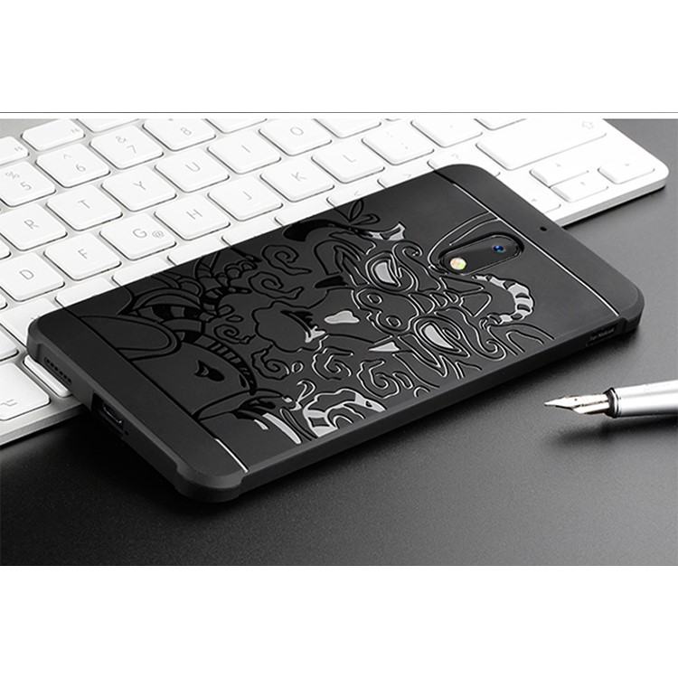 All-wrapped Drop-proof TPU Mobile Phone Shell for Nokia 3 - Dragon / Black-3