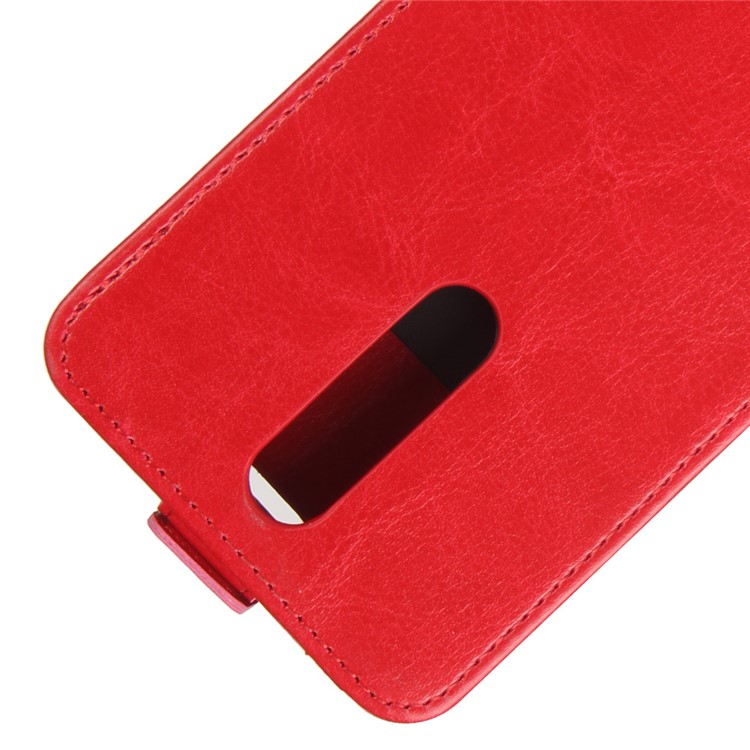 Para Nokia 8 Crazy Horse Skin Cuero Vertical Flip Shell - Rojo-2