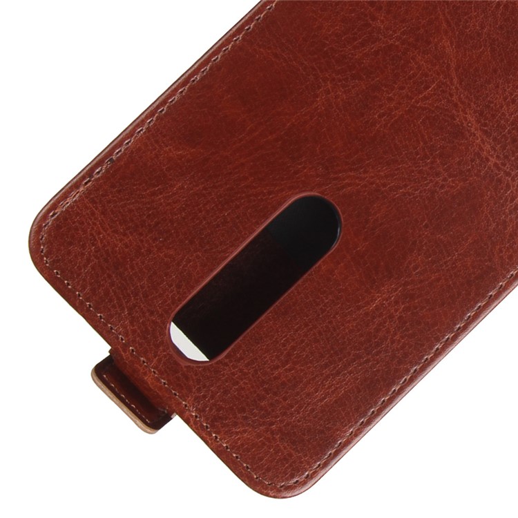 Crazy Horse Skin Leather Vertical Flip Phone Cover for Nokia 8 - Brown-2