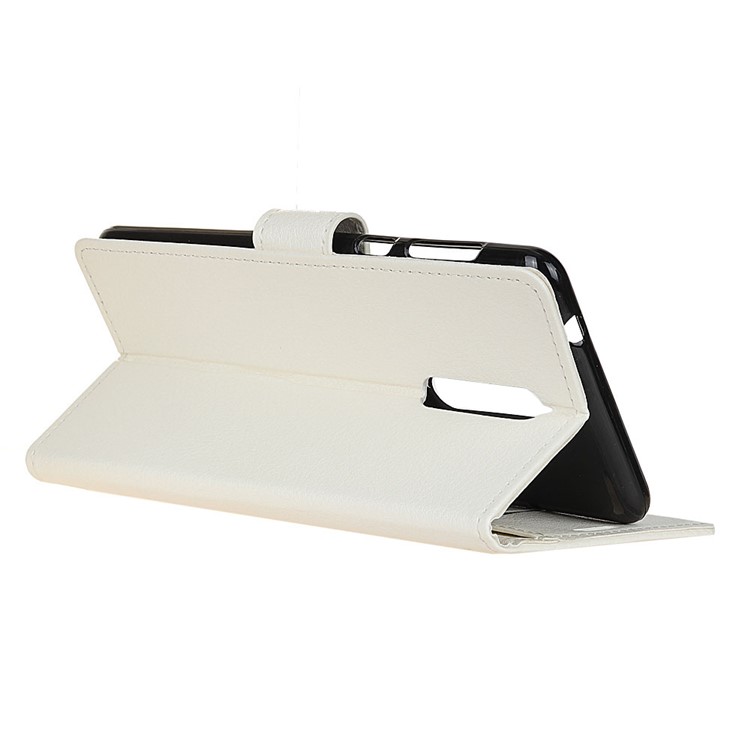 For Nokia 8 Litchi Texture Card Holder PU Leather Mobile Case - White-7