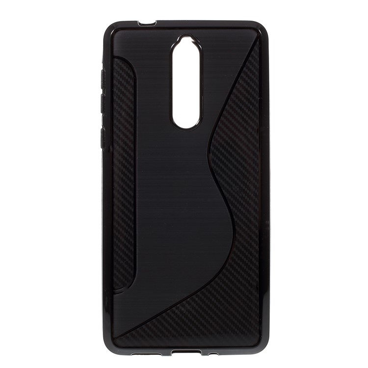 S-line Carbon Frosted TPU Case for Nokia 8 - Black-1
