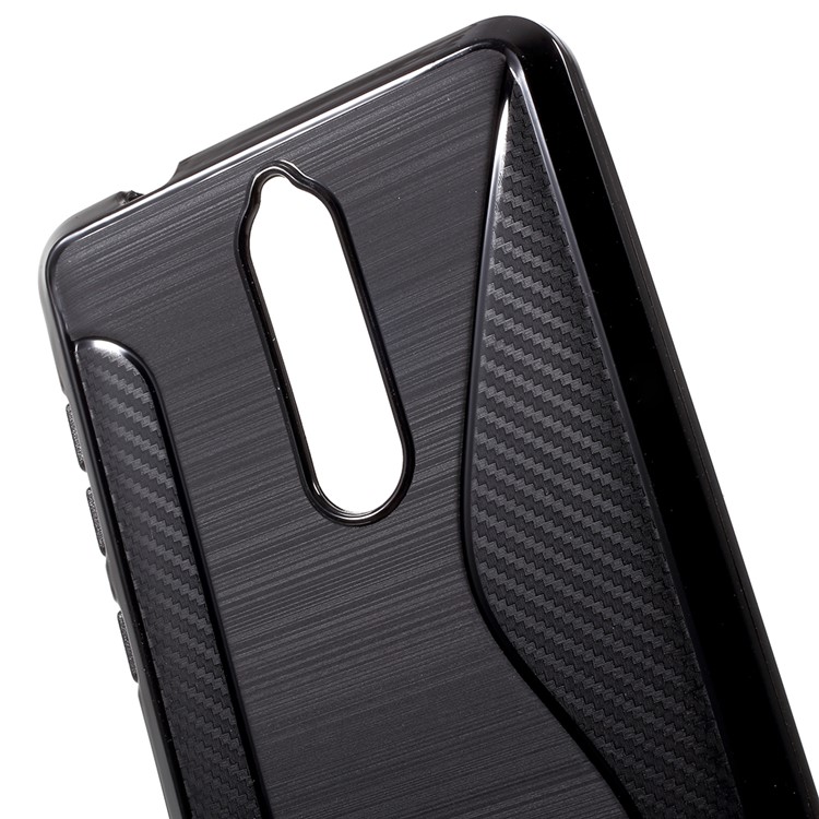S-line Carbon Frosted TPU Case for Nokia 8 - Black-4