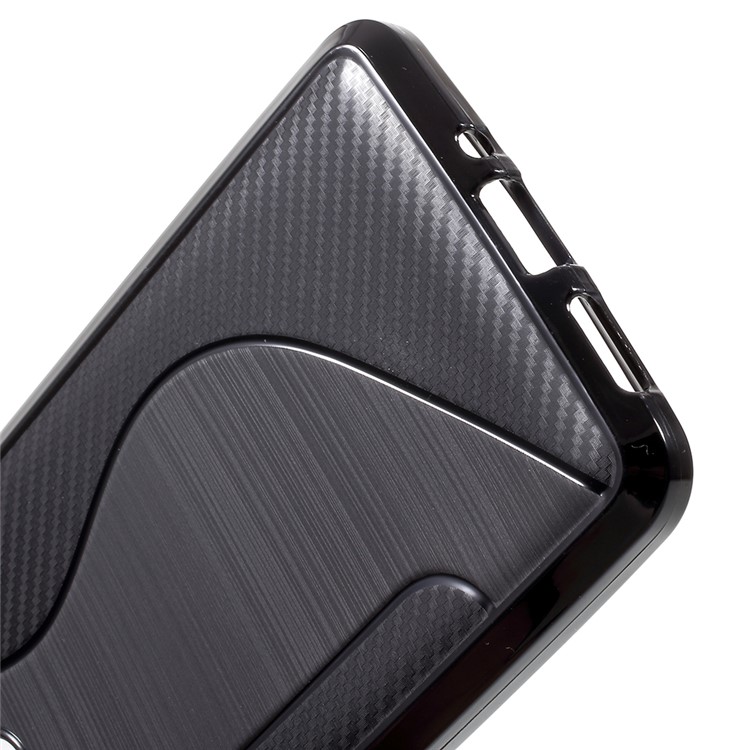 S-line Carbon Frosted TPU Case for Nokia 8 - Black-5