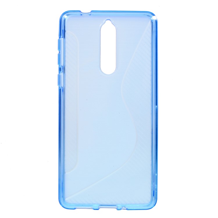 S-line Carbon Frosted TPU Cell Phone Case for Nokia 8 - Blue-1