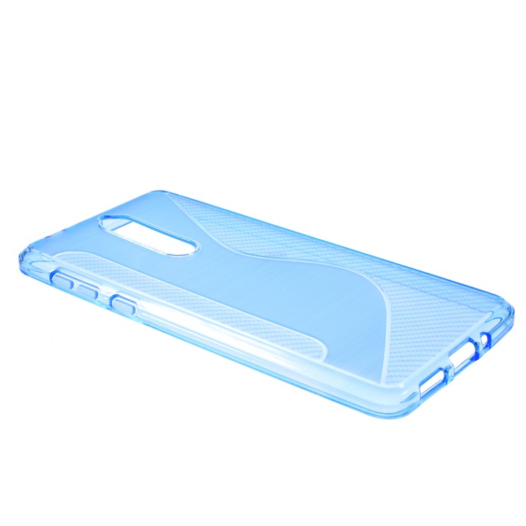 S-line Carbon Frosted TPU Cell Phone Case for Nokia 8 - Blue-2