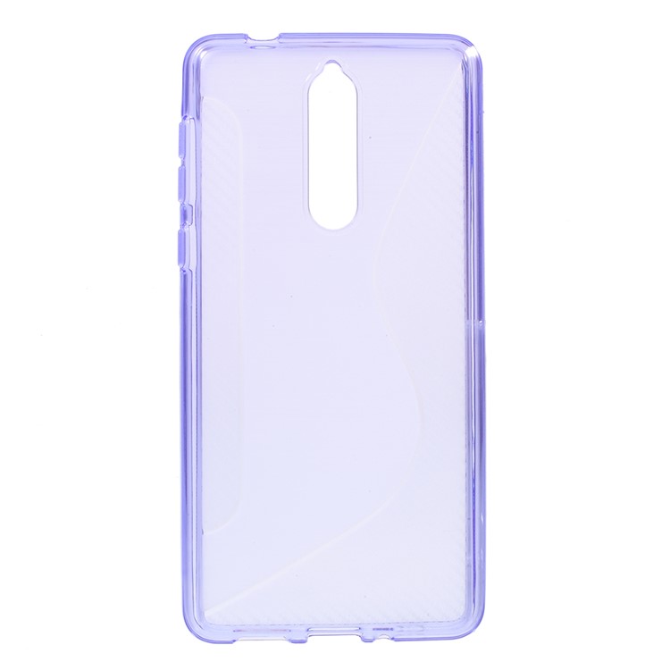 S-line Carbon Frosted TPU Cover for Nokia 8 - Purple-1