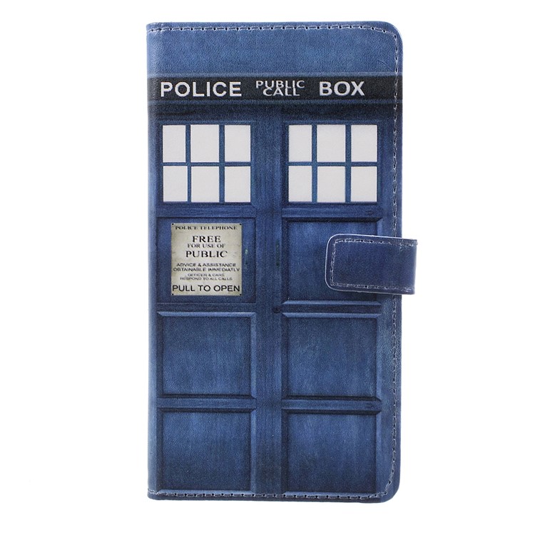 Pattern Printing Wallet Stand Leather Case for Nokia 8 - Police Public Call Box-1