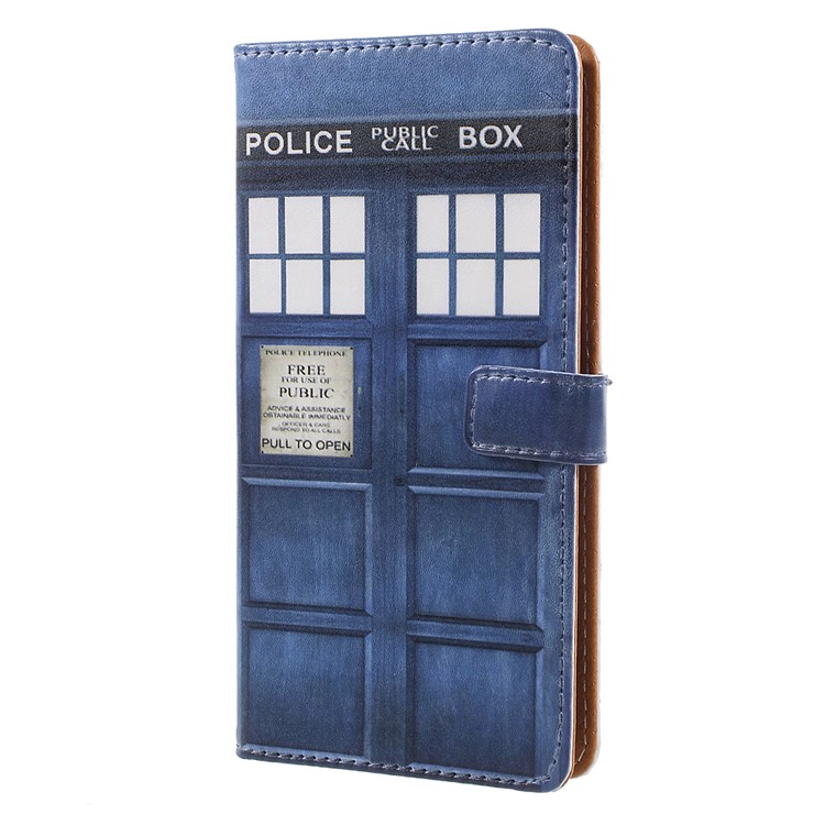 Pattern Printing Wallet Stand Leather Case for Nokia 8 - Police Public Call Box-2