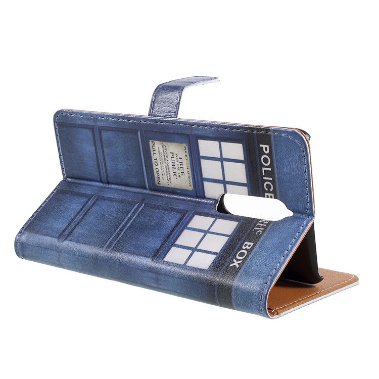 Pattern Printing Wallet Stand Leather Case for Nokia 8 - Police Public Call Box-5