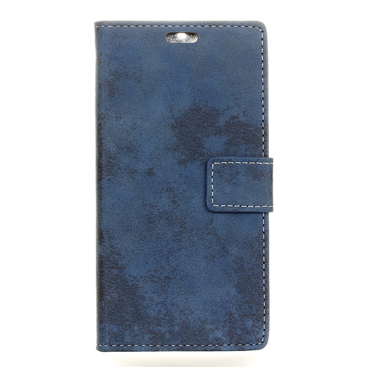 Vintage Style Wallet Leather Mobile Phone Casing for Nokia 8 - Blue-1