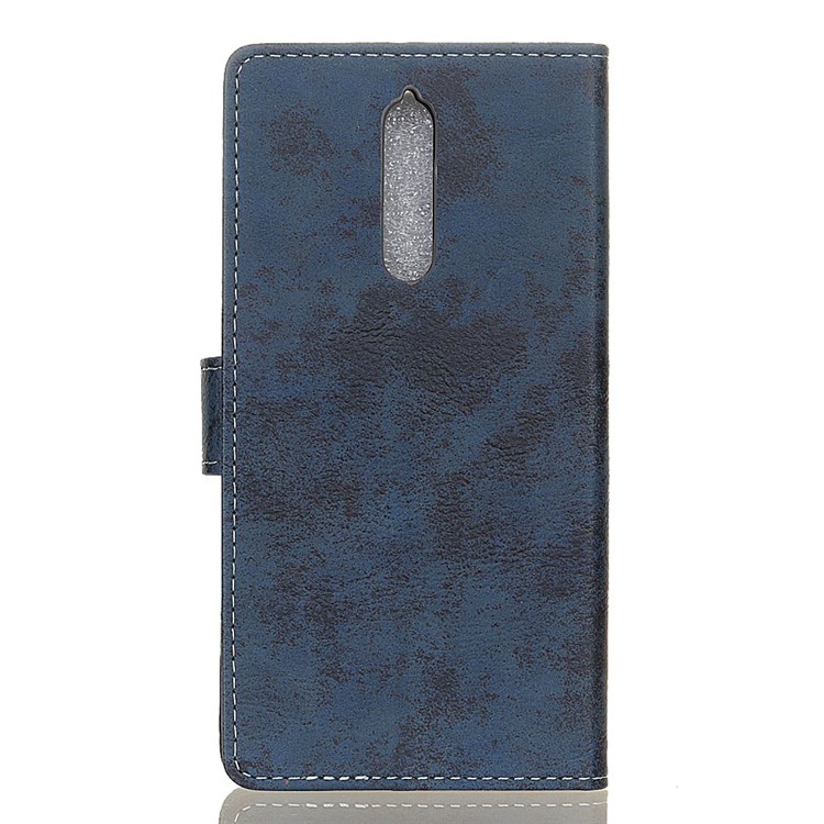 Vintage Style Wallet Leather Mobile Phone Casing for Nokia 8 - Blue-2