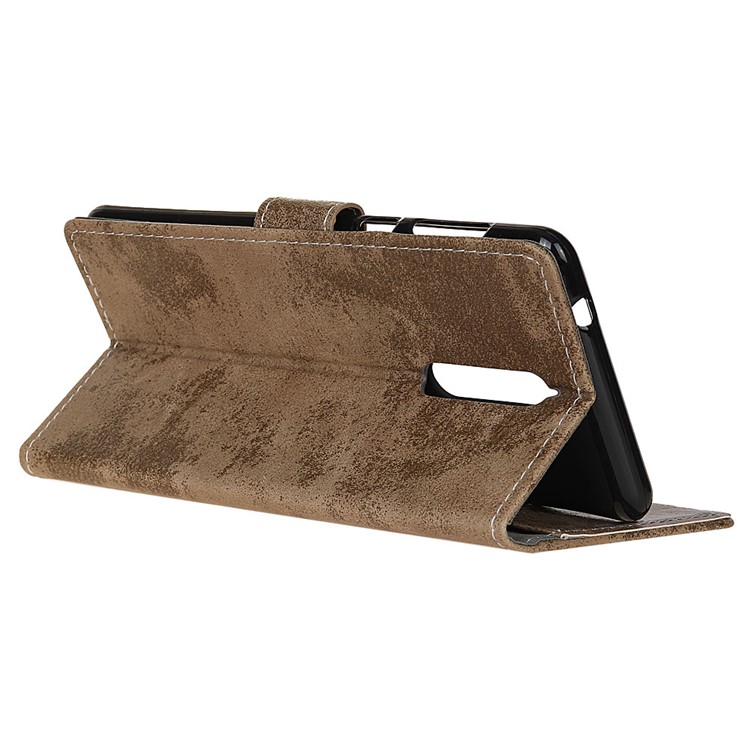 Vintage Style Wallet Leather Mobile Phone Case for Nokia 8 - Khaki-5