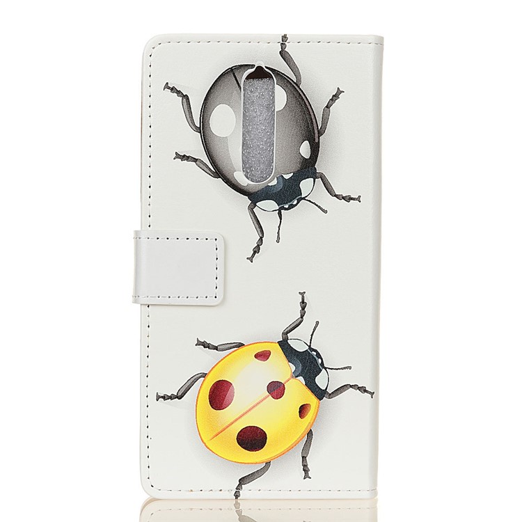 Pattern Printing PU Leather Wallet Cover Case for Nokia 8 - Colorful Ladybirds-2