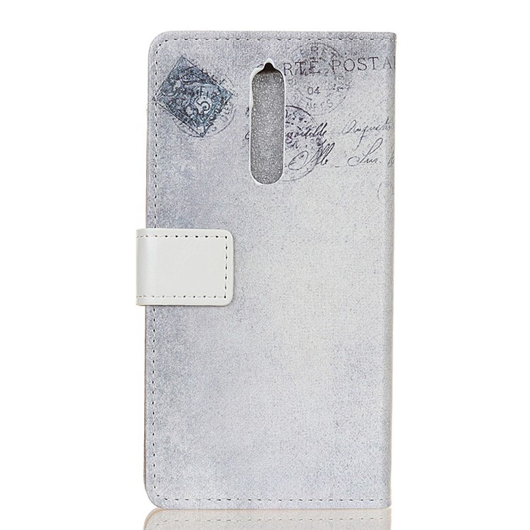 Pattern Printing Flip Leather Protection Mobile Casing for Nokia 8 - American Flag and Cat Holding Heart-2