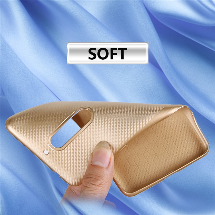 Carbon Fiber Soft TPU Cell Phone Casing for Nokia 5 - Gold-4
