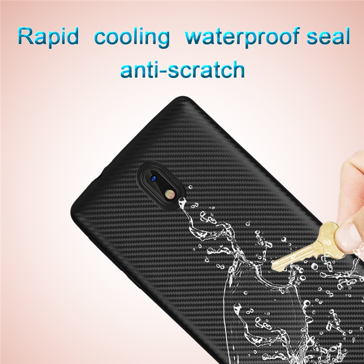 Carbon Fiber Soft TPU Cell Phone Case for Nokia 3 - Black-3