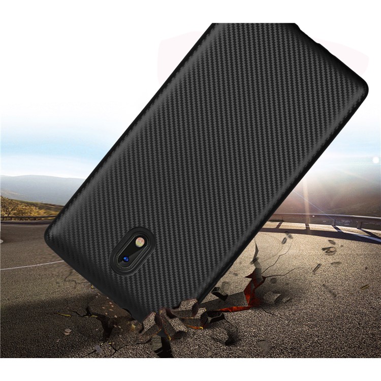 Carbon Fiber Soft TPU Cell Phone Case for Nokia 3 - Black-4