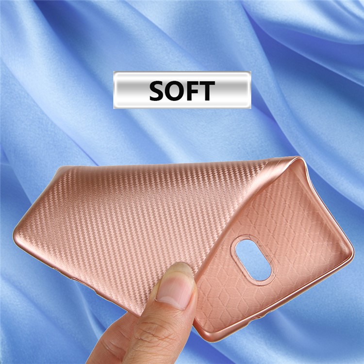 Carbon Fiber Soft TPU Cell Phone Shell for Nokia 3 - Rose Gold-2