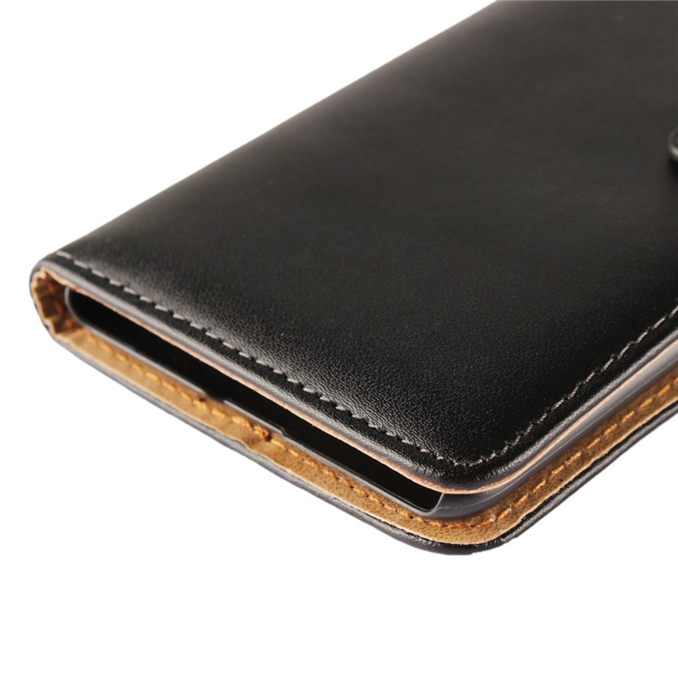 Genuine Leather Wallet Stand Cover for Nokia 8 - Black-10
