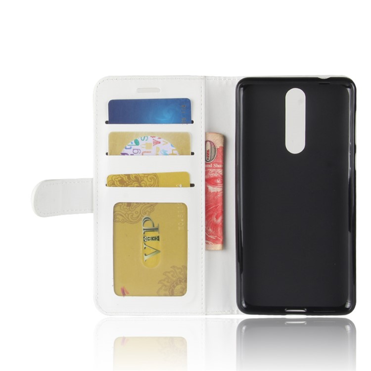 Crazy Horse Stand Wallet Leather Case for Nokia 8 - White-4