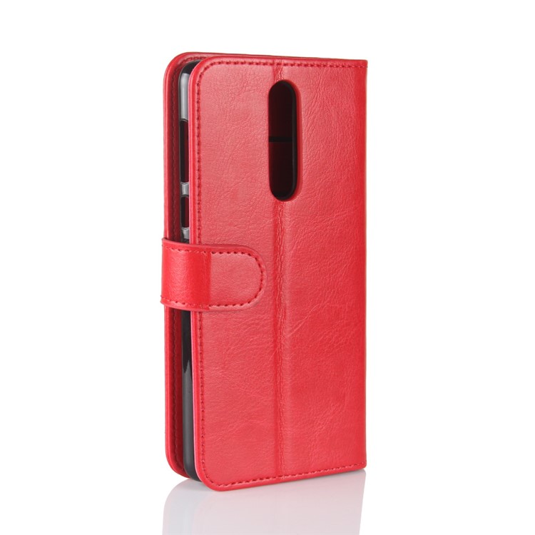 Crazy Horse PU Leather Wallet Stand Phone Cover for Nokia 8 - Red-7