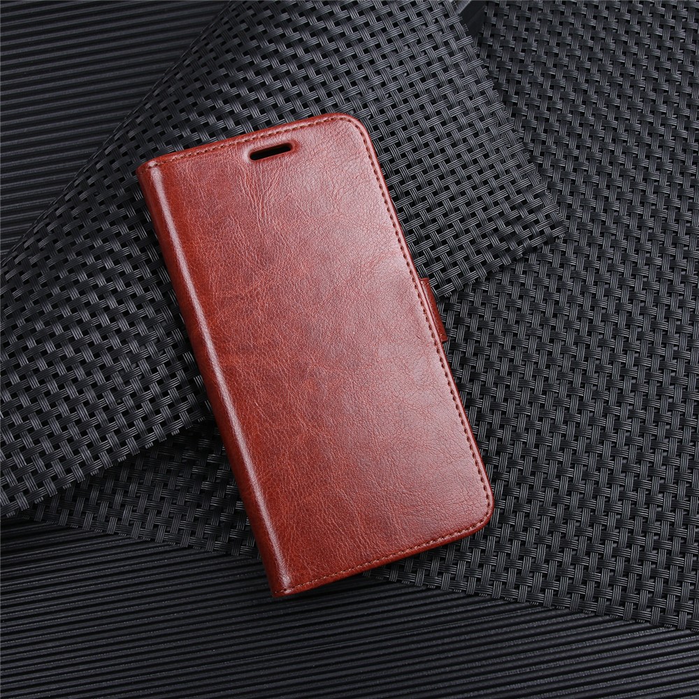 Crazy Horse Card Holder Leather Flip Stand Cover Shell for Nokia 8 - Brown-9