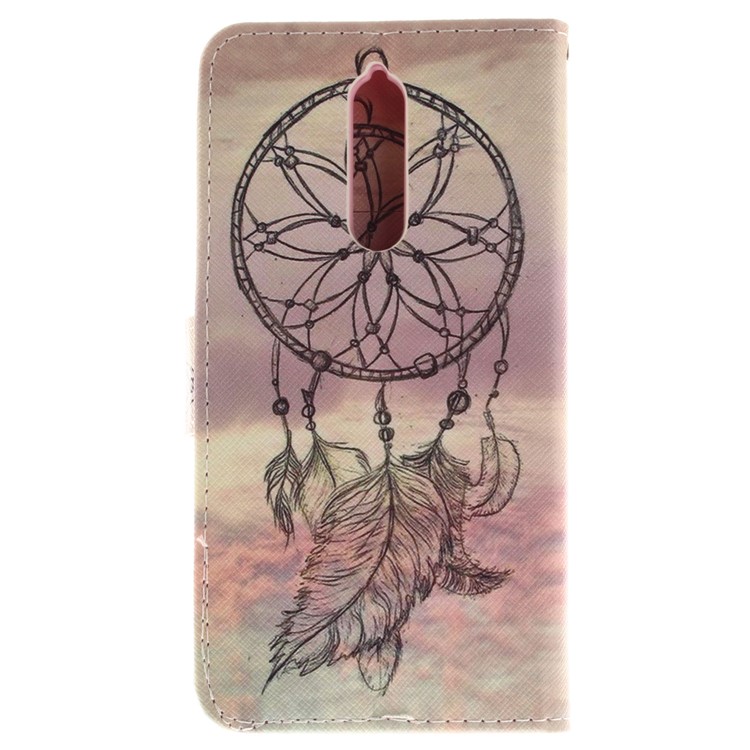 Patterned PU Leather Cover with Wallet Slots for Nokia 8 - Dream Catcher-3