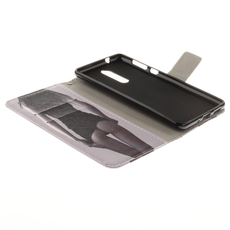 Magnetic Leather Wallet Patterned Folio Protective Shell for Nokia 8 - Hot Girl-8